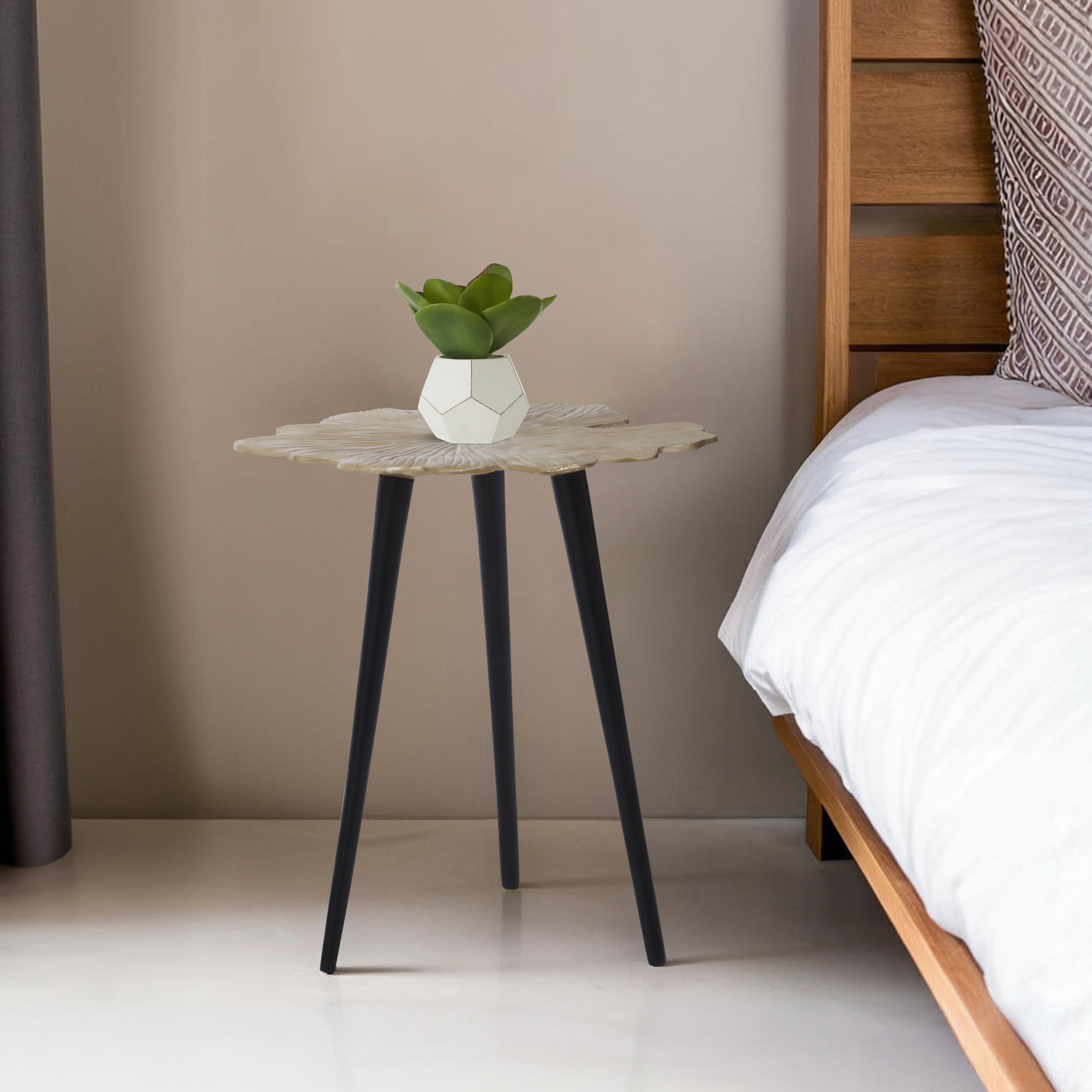 Addison Gold Gingko Leaf Side Table | Small